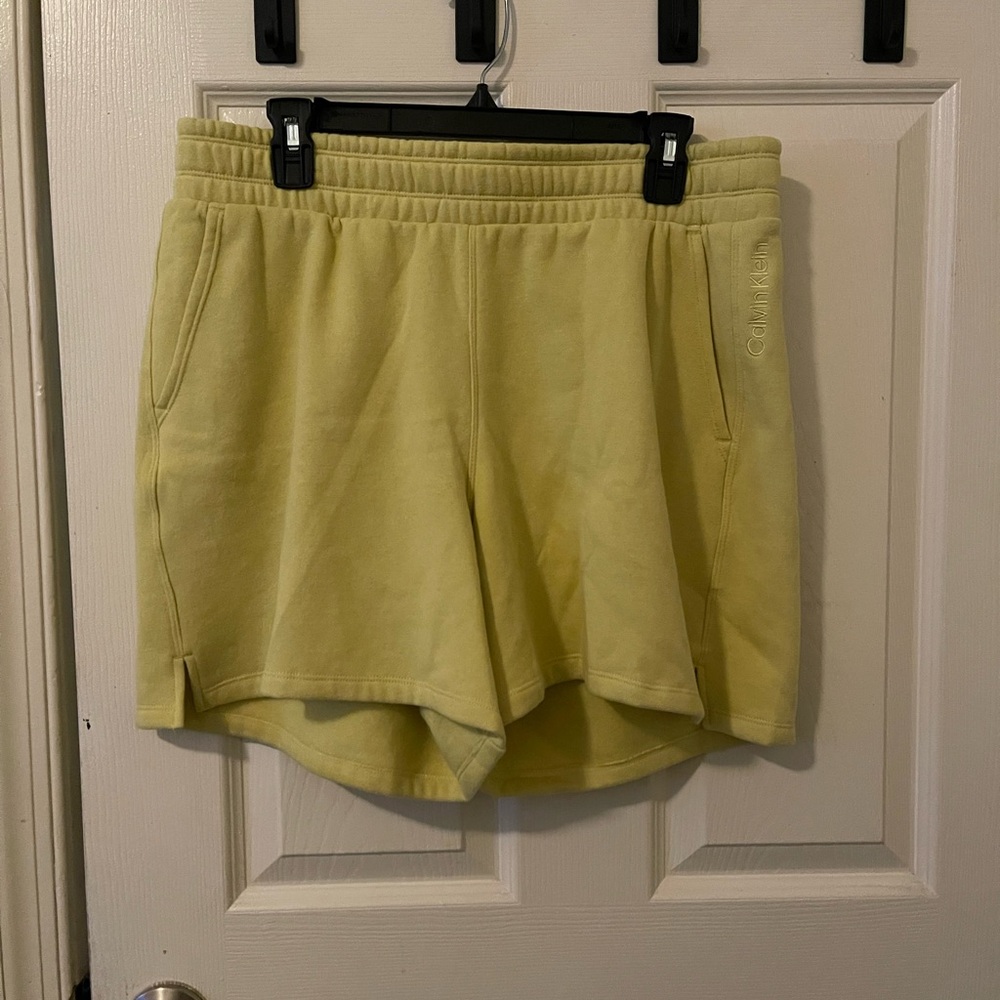 Calvin Klein Women's Light Yellow Athletic Shorts